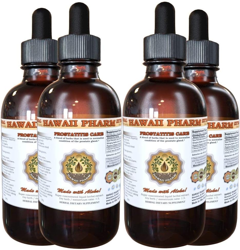 Prostata-Support Nahrungsergänzung: Pygeum (Pygeum Africanum) Bark, Saw Palmetto (Serenoa Repens) Berry, Stinging Nettle (Urtica Dioica) Blatt-Tinktur (Alkohol-basierte Flüssigextrakt) 4x4 oz