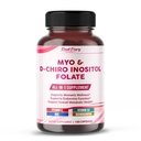 Ultra Myo & D-Chiro Inositol avec Folate, Vitamine C & D3 - Supplément All-in-1 pour des cycles sains, équilibre hormonal et soutien métabolique - Fabriqué aux États-Unis- 150 Capsules