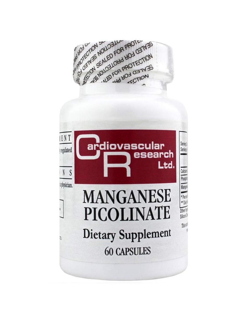 Recherche cardiovasculaire Picolinate de manganèse, blanc, 60 comte