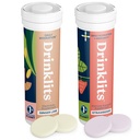 Drinklits Ginger-Lime Elektrolyt Hydration & Erdbeer Immunität Tablets (2) Tube Combo Pack | Großer Geschmack – Glutenfrei – Tägliche Verwendung | 20 Servierungen (10 Tabletten pro Tube)