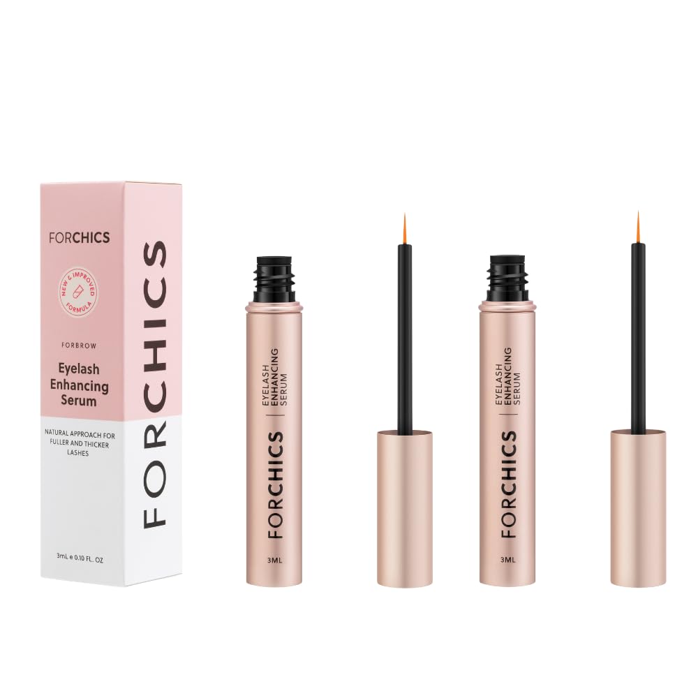 ForLash von ForChics: 2 Pack Ultimate Eyelash Hormone-Free Growth Serum für Enhanced Fuller, Thicker, Longer Lashes - Regrowth Booster, Organic Formula, Vegan & Cruelty-Free