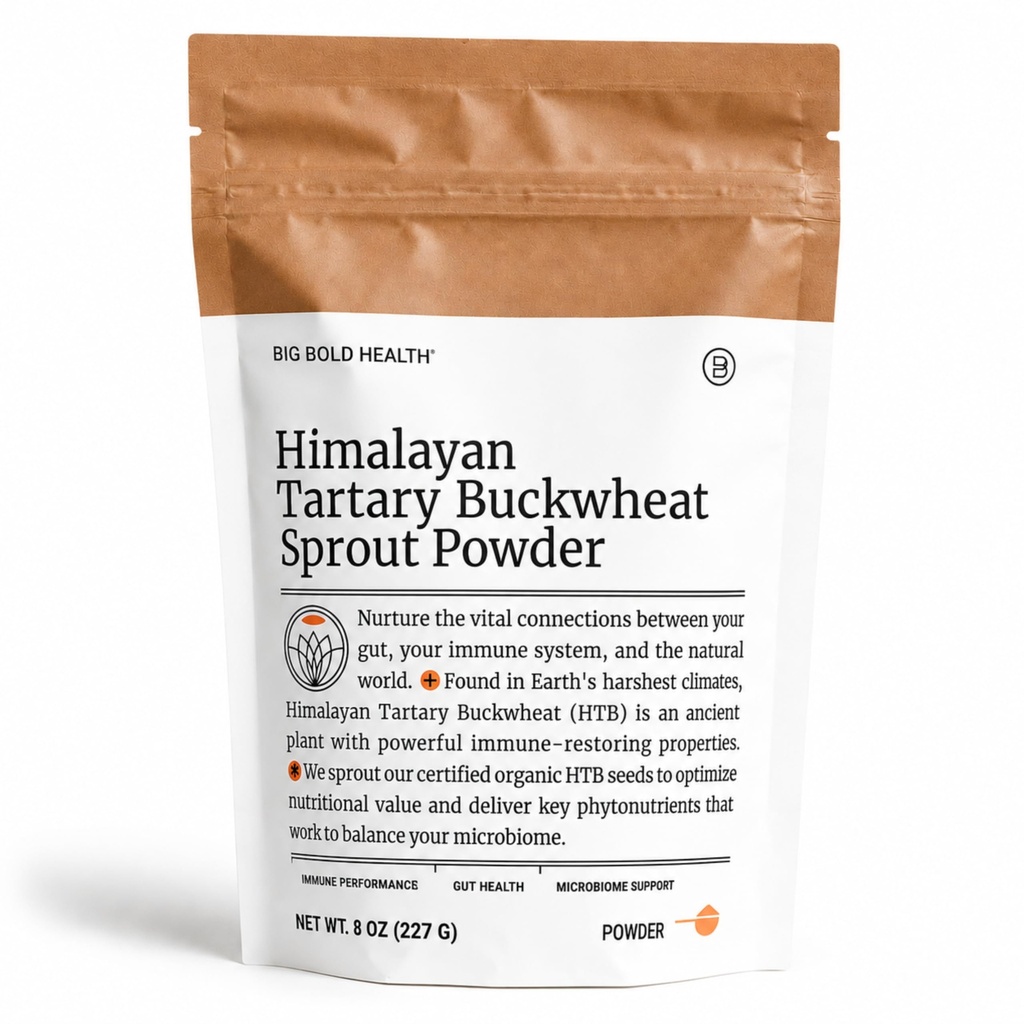 BIG BOLD HEALTH Himalaya Tartary Buckwheat Sprout Powder - Immun Support Superfood mit 200x Mehr Polyphenole, Prebiotische Faser, Non-GMO, Glutenfrei, Grainfrei, Vegetarisch, 30 Servierungen