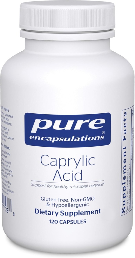 Pure Encapsulations Caprylic Acid | Ergänzung für Gut und Verdauungsgesundheit, GI Balance, gastrointestinale Unterstützung und Darmgesundheit* | 120 Kapseln