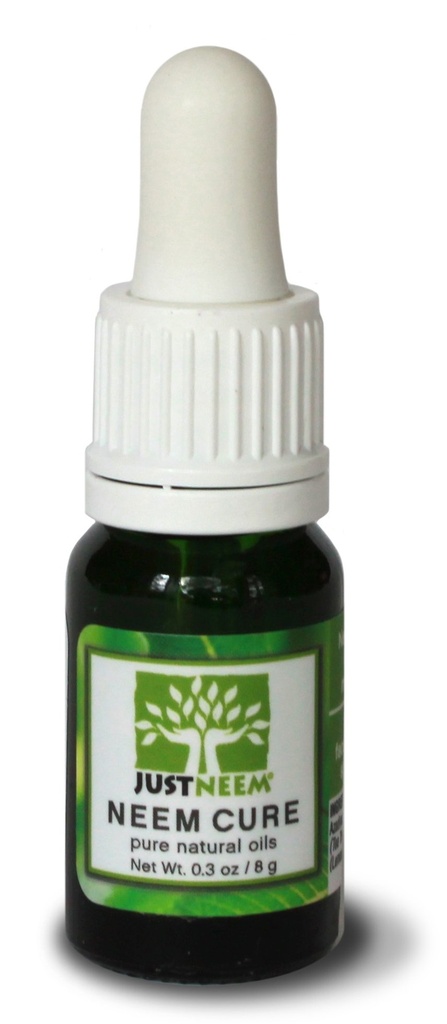 JustNeem Neem Cure Oil - Natürlich - Best on Acne, Psoriasis, Eczema, Rosacea, Cold Sores, Toe Nails, Bug und Spider Bites und andere Hautreizungen. mit Dropper Cap Applicator. - 0.3 oz