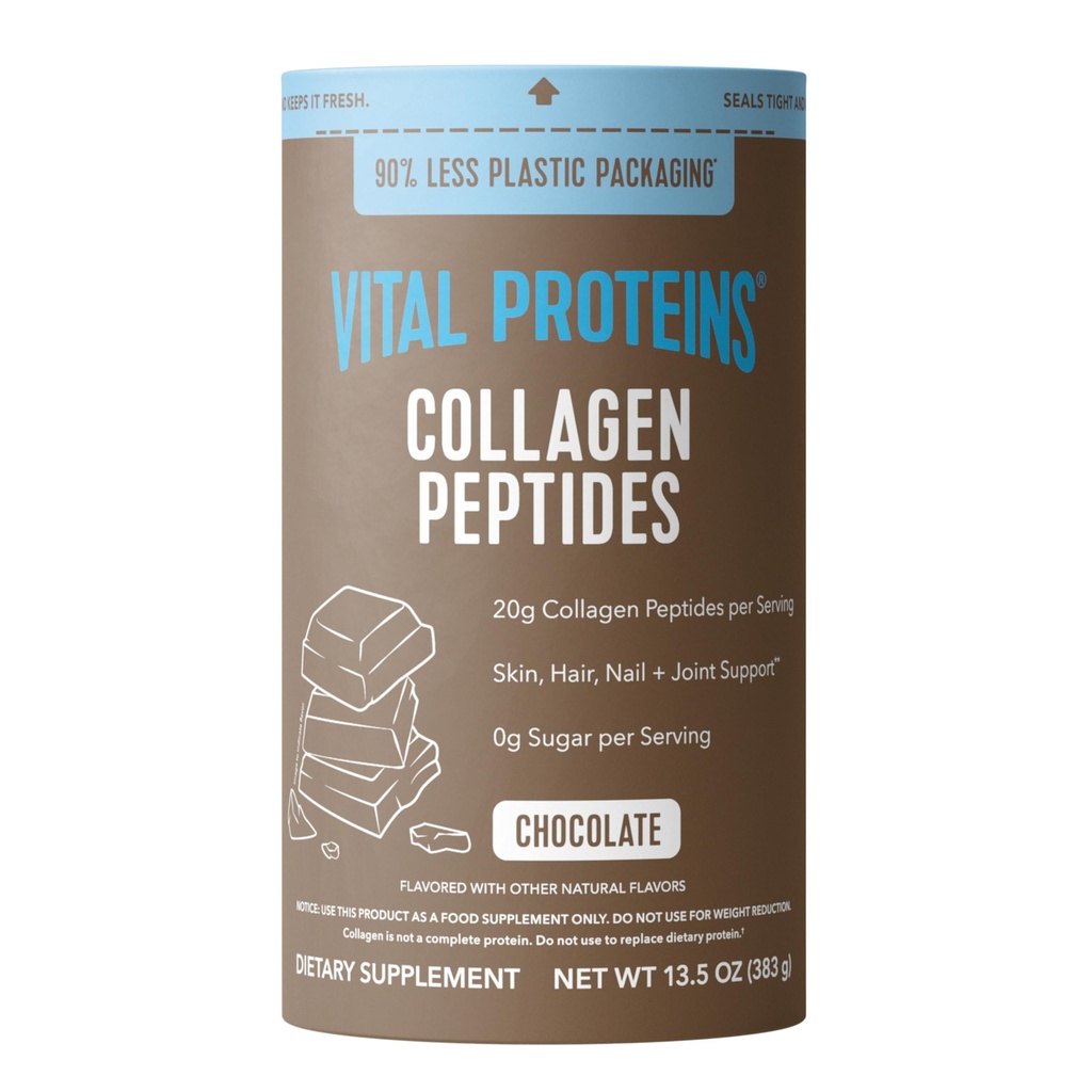 Protéines vitales Poudre de peptides de collagène - Poudre de chocolat pour cheveux, ongles, peau, os et santé articulaire, 13,5 oz