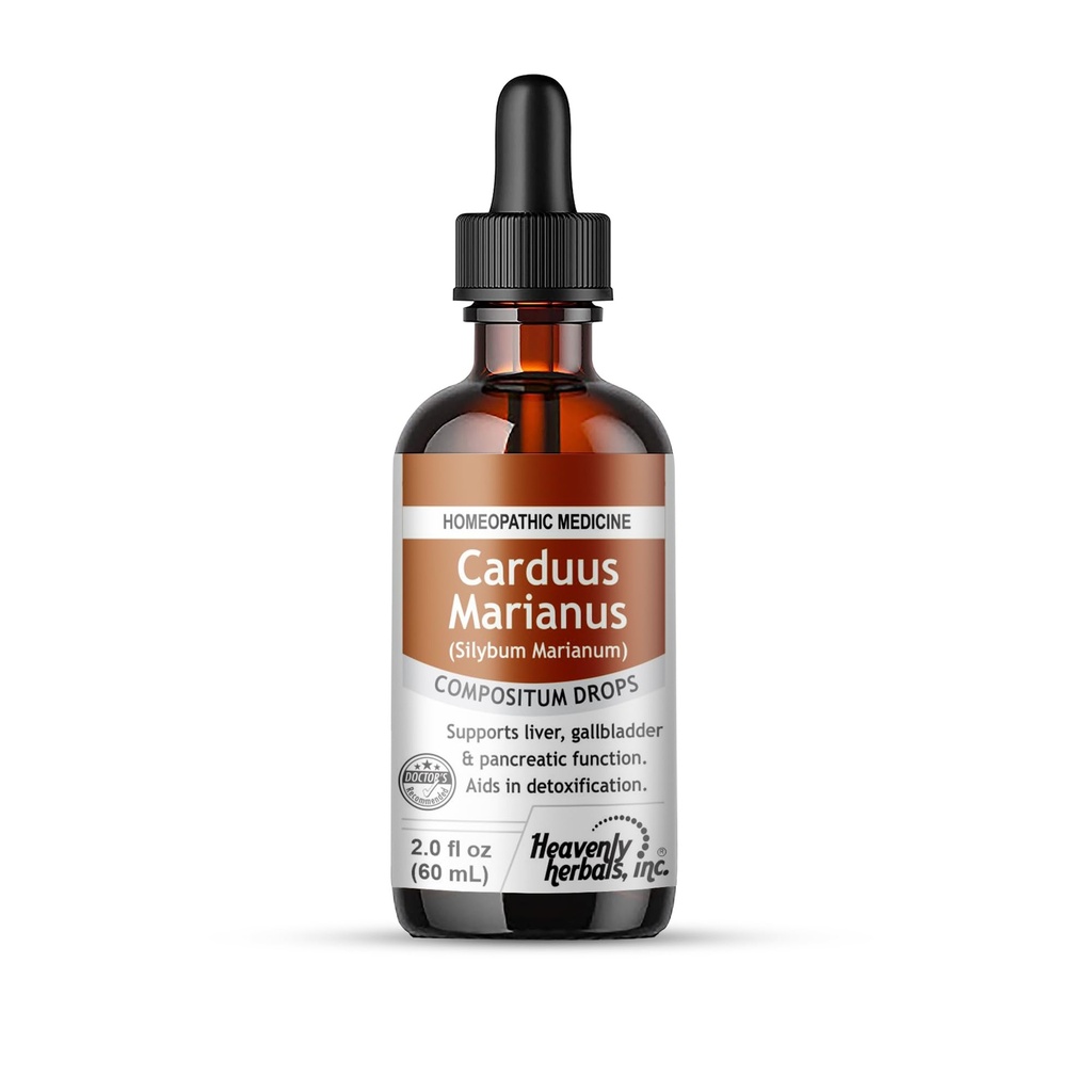 Heavenly Herbals, Inc. Carduus Marianus Compositum gouttes homéopathiques, soutient le foie, Gallbladder et la fonction pancréatique. Aides à la désintoxication. 2,0 fl oz (sans alcool)