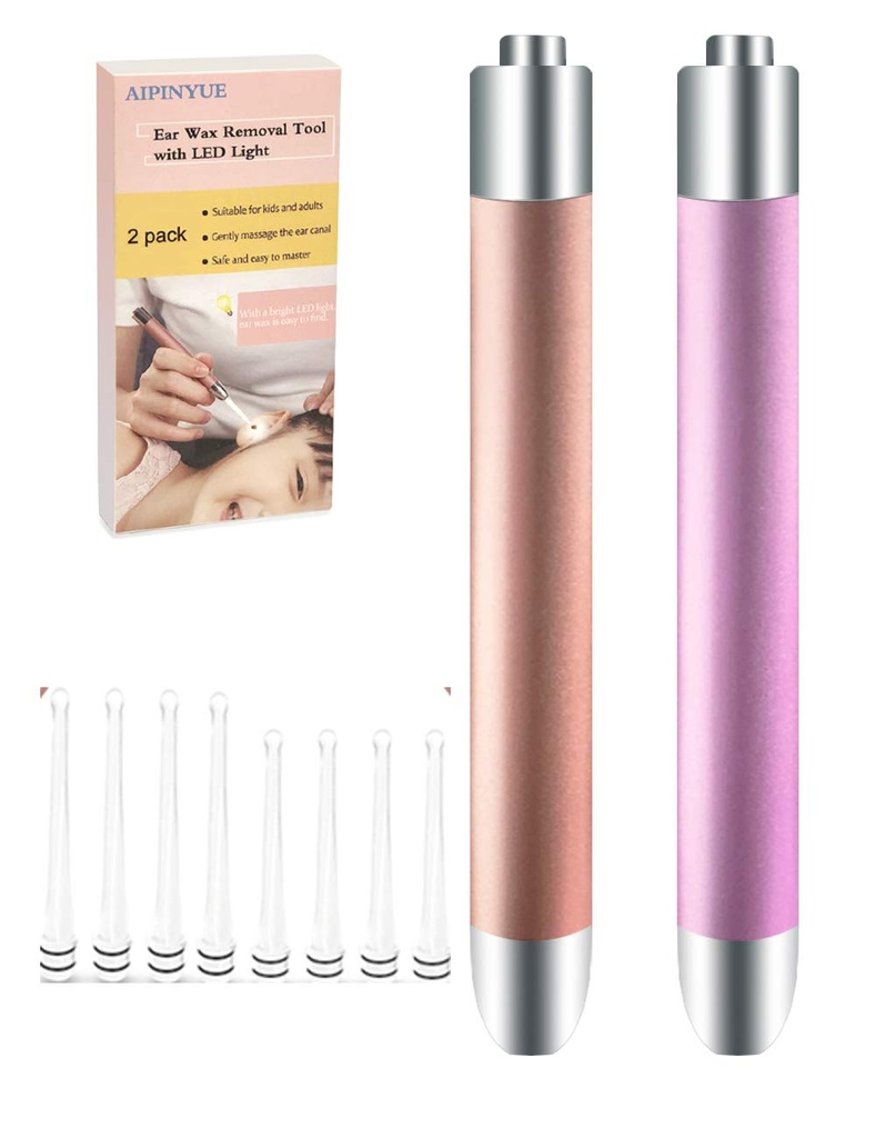 Ear Pick,Ear Wax Removal Tool,LED-Lichter Ear Cleaning Kit,Updated VersionsNon-Slip,Soft Safety Spoon Head, Ersetzbar und einfach zu reinigen,Safe Material