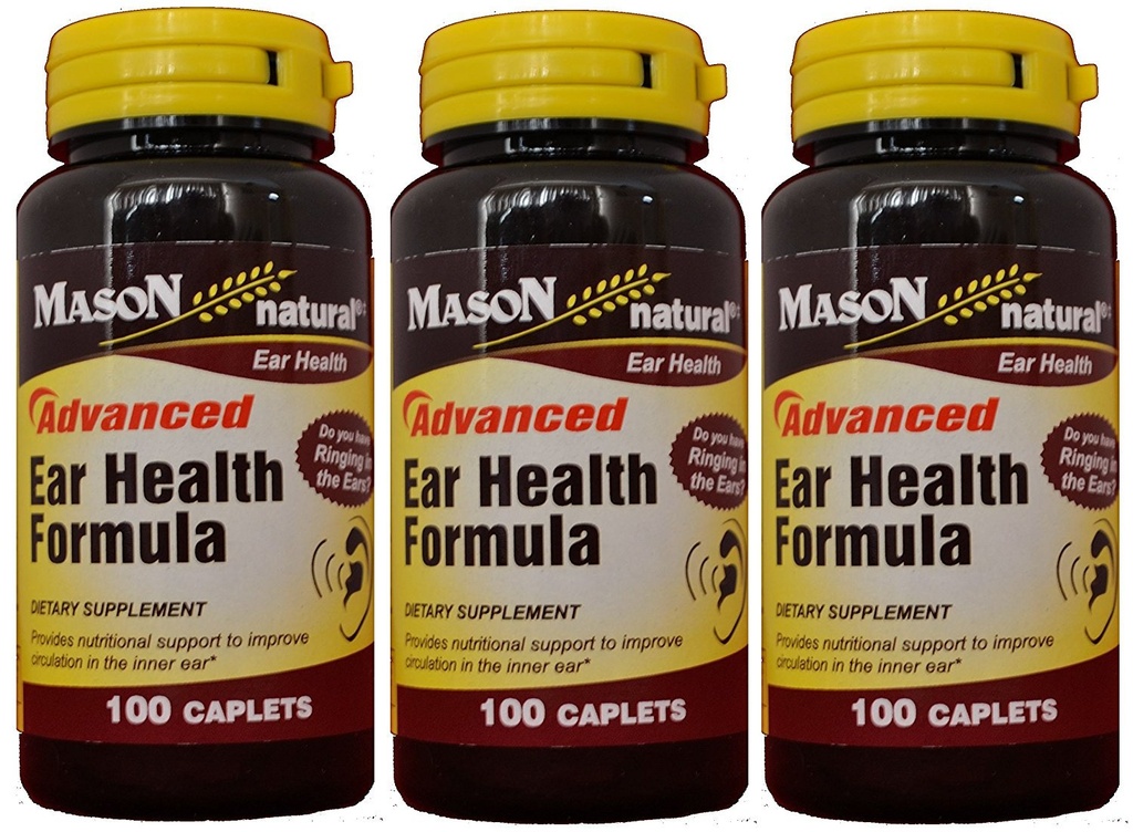 Mason Natural Advance Ear Health Formula Bioflavonoids Plus 100 Caplets pro Flaschenpackung von 3 insgesamt 300 Caplets