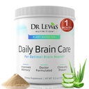 Gehirn-Ergänzungen für Gedächtnis und Fokus – Dr. Lewis Daily Brain Care Powder mit Aloe Vera – Plant-Based Nootropic and Energy Supplement for Brain Fog, Mental Clarity und Immun Support – Powder, 150g