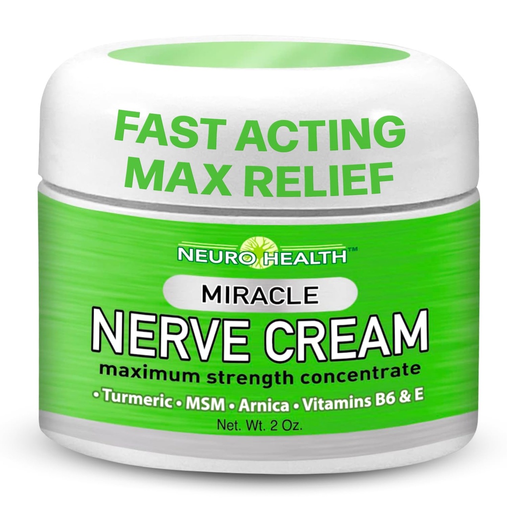 Crème Nerve Miracle - Résistance maximale - Mélange Turcuma et Arnica pour le soulagement du malaise de neuropathie - Formule apaisante pied et main avec MSM, B6, E - Fabriqué aux États-Unis