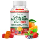 BionerLab Calcium Magnesium Zink-Gummi mit Vitamin D3 & K2 - Hohe Potenz Enhanced Absorption - Orange und Berry Flavored