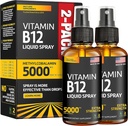 (2 Pack) - Flüssiges B12 Spray 5000 mcg - Vitamin B12 Sublingual - Vegan B12 Vitamin Spray - Methylcobalamin Vitamin B12 Liquid Boosts Energy & Mood - Glutenfrei & Non-GMO