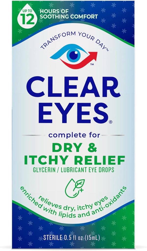 Klare Augen trockene und juckende Augen Relief Augentropfen, 0.5 Fl Oz