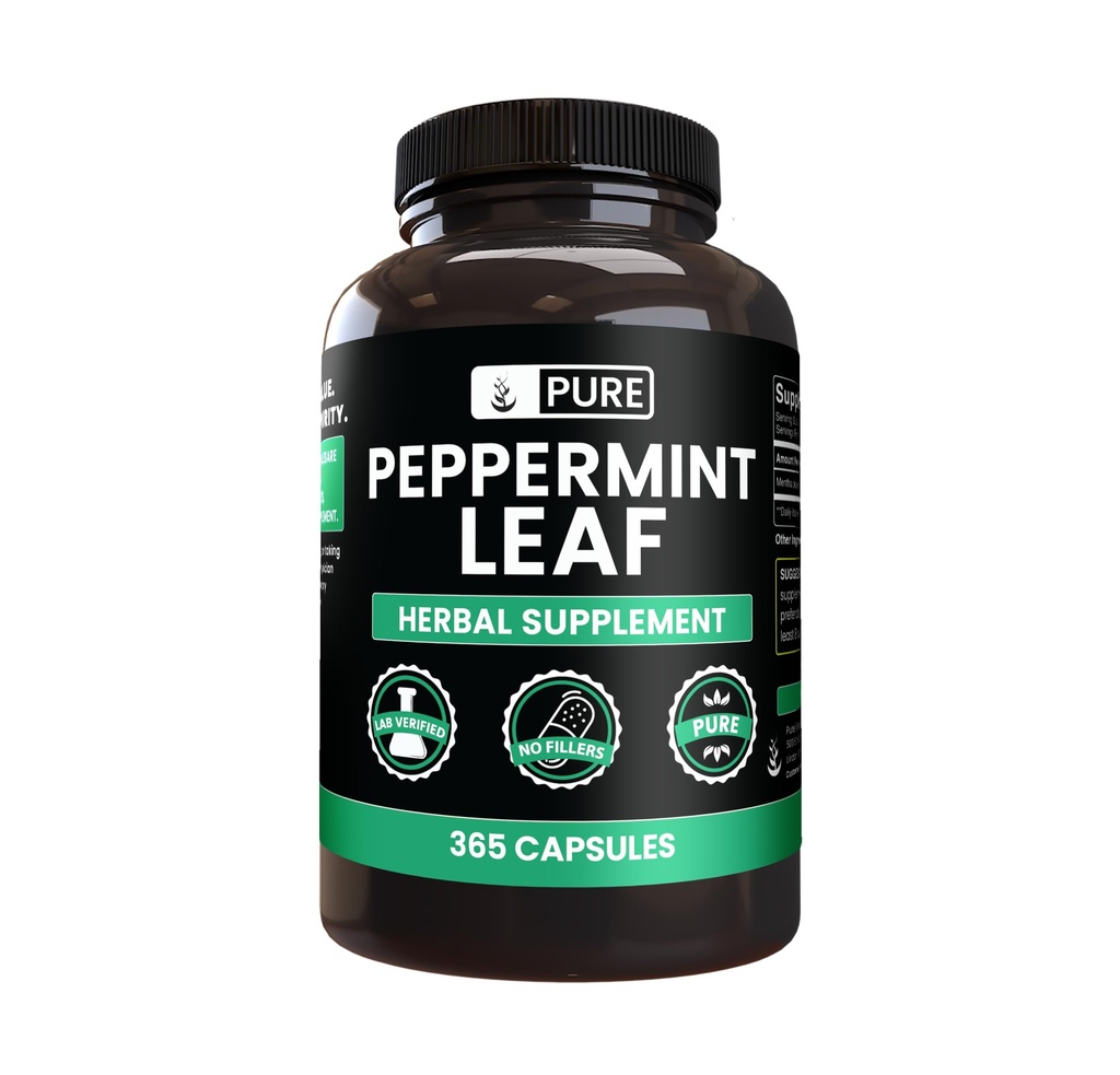 PURE ORIGINAL INGREDIENTS Pfefferminzblatt (365 Kapseln) Kein Magnesium oder Reisfüller, Immer rein, Lab Verifiziert