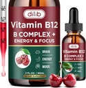 Vitamine B12 Complexe 5000 mcg.Légan B12 Liquid Drops Sublingual Supplement: Méthylcobalamine w/Folat, Biotine, Vitamine C, B3, B5, B6, & B8 pour l'énergie durable et le métabolisme sain, 2 fl. oz.