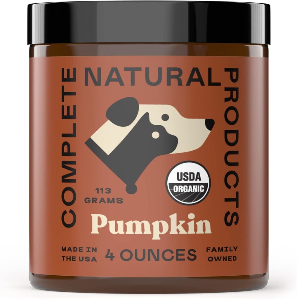Produits naturels complets Poudre de citrouille biologique pour animaux de compagnie - 4oz - Poudre de citrouille biologique pure