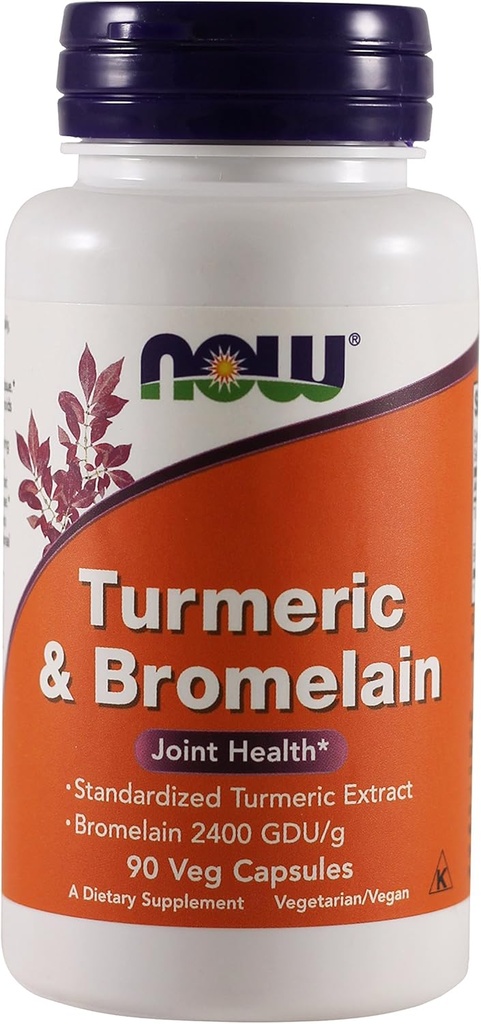 MAINTENANT Aliments - Santé articulaire curcuma et bromelain - 90 Capsules végétariennes