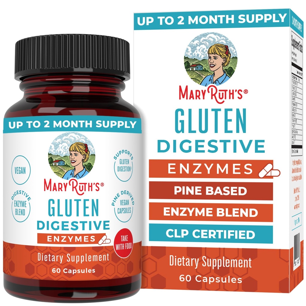 MaryRuth Organics Capsules d'enzymes Gluten.com Supplément enzymatique pour Gut Health Support.com Gluten Digestion et absorption des nutriments.