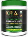 Greens Superfood Juice Powder - USDA Organic Super Greens Powder mit Spirulina, Chlorella, Matcha, Weizengras, Verdauungsenzyme & Probiotika - Lemon Flavor -30 ServQ