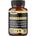 Ashwagandha Extrakt Kapseln 7 Kräuter Zutaten 8050 mg - Blended Fenugreek, Maca, Turmeric, Rhodiola, Ginger & Black Pepper - Sleep, Spirit, Immun & Energy Support - 5-Month Supply