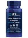 Extension de vie Complexe Super Sélénium, 200 mcg – 3 formes de Sélénium, Vitamine E – Santé cellulaire et soutien à la longévité – Sans gluten, sans OGM, végétarien, 1 jour – 100 capsules