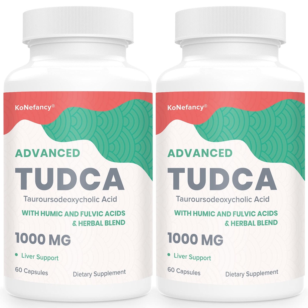 TUDCA Liver Ergänzungen 1000 mg-Bile Salts für Leberreiniger Detox-Milk-Diesel Kräutermischung mit Fulvic und Huminsäure für Leber, Verdauungsgesundheit, 120 Vegan Kapseln