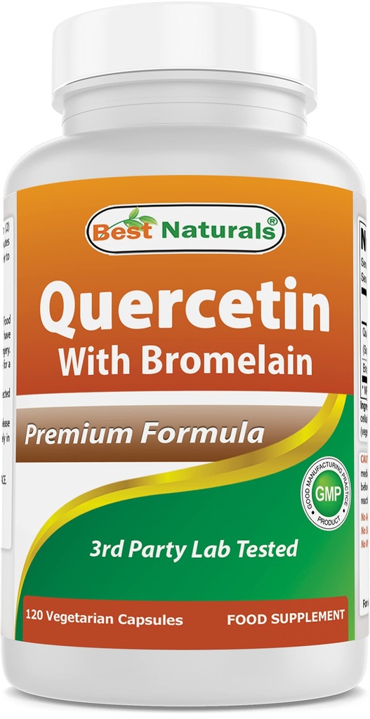 Best Naturals Quercetin mit Bromelain Veggie Capsule - 800 mg Quercetin & 165 mg Bromelain (2400 GDU/g), 120 Zähler