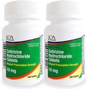 SDA LABORATORIES All Day 24-Hour Allergy Medicine 100 Count Antihistamin für Allergien, Pollen, Hay Fever, Dry, Itchy Eyes | Cetirizine HCl 10mg Tabletten (Pack von 2)