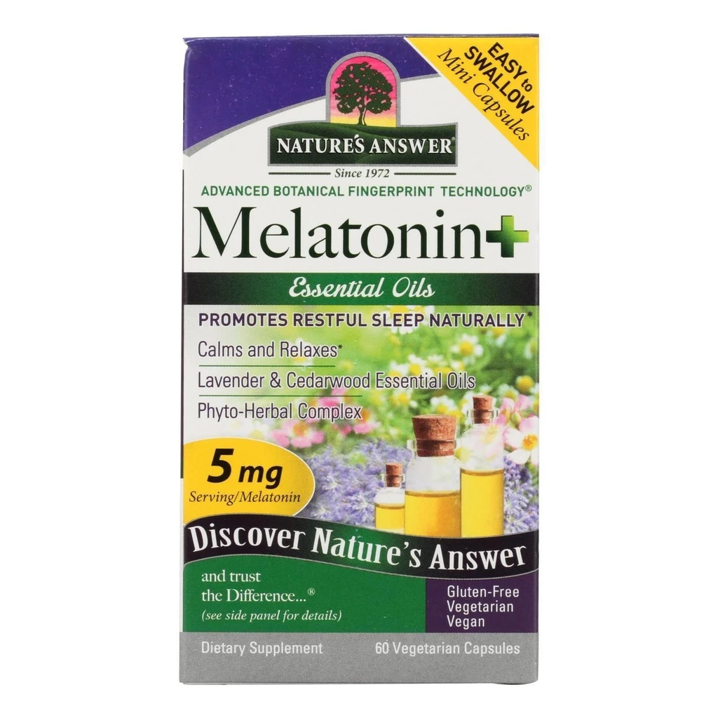 Natur Antwort Melatonin +, 60 Count Kapseln fördert erholsamen Schlaf | Melatonin plus ätherische Öle Lavendel beruhigt und entspannt