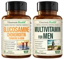 Glucosamin Chondroitin Turmeric MSM + Men’s Multivitamin 2-Bottle Supplement Bundle für ihn. Gemeinsame Gesundheit, Entzündungsreaktion, Immununterstützung, Antioxidantien Eigenschaften