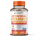 Vollständige Wellness Liposomale Vitamin C Kapseln (200 Tabletten 1500mg Gepuffert) Hohe Absorption, Immunsystem & Collagen Booster, High Dose Fett lösliche Immunität Unterstützung Ascorbinsäure, natürliche Vegan