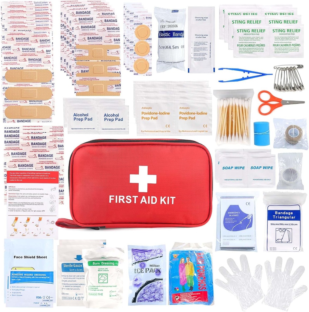 Erste Hilfe-Kit 194 Stück Notfall-Kits für Wandern Camping Trauma Kit für Boot-Fahrzeug Kompakt-Hilfe-Kit für Home-Autoreisen Outdoor-Überleben