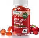 Apfel Apfelessig Gummi 60 Zähler 1000mg AVC mit Vitamin B6 Vitamin B12 für Stoffwechsel, Verdauung, Detox, Gut & Immune Gesundheit