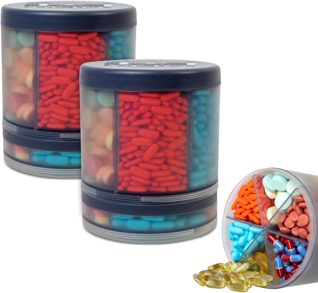 Monster Supplement Pill Dispenser, Medizin, Medikamente, Portable Detachable Reise Med Halter Container, Vitamin Storage Box, Lifetime Subscription to Medisafe App (Monster Fit 10-2 Pack)