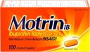 Motrin IB, Ibuprofène 200mg Comprimés, analgésique et réducteur de fièvre pour les douleurs musculaires, maux de tête, maux de dos, crampes menstruelles et arthrite mineure Douleur, AINS, 100 Ct