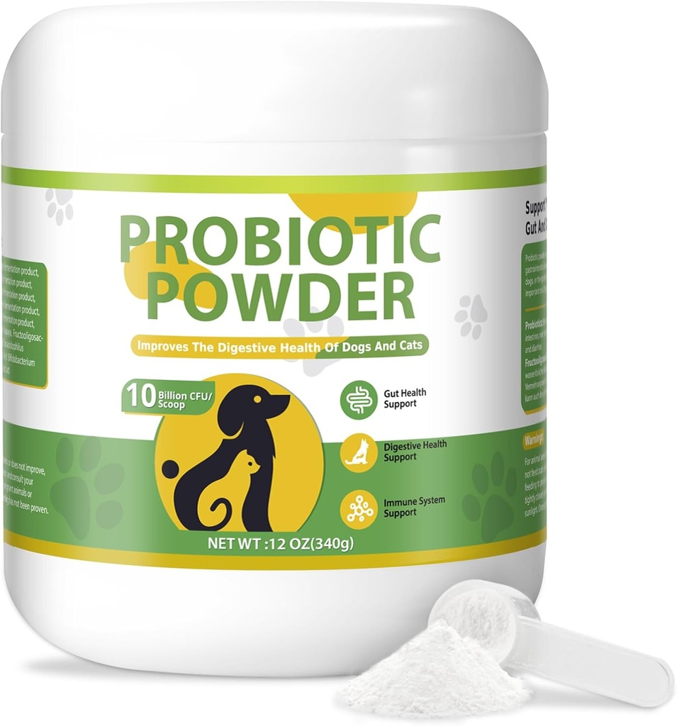 Dog Probiotic Powder Digestive Enzyme 12 OZ Powder Plus Prebiotics Probiotics Enzyme verhindert Upset Stomach Gut Digestive Health Support Immun Probiotics Pulver für Durchfall