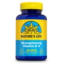 Nature's Life Strengthening Vitamin D3 2000 IU (50 mcg) - Vitamin D - Knochengesundheit und Immununterstützungsergänzung - Easy-to-Swallow Softgels - 60-Day Garantie, Lab Verified - 240 Servierungen, 240