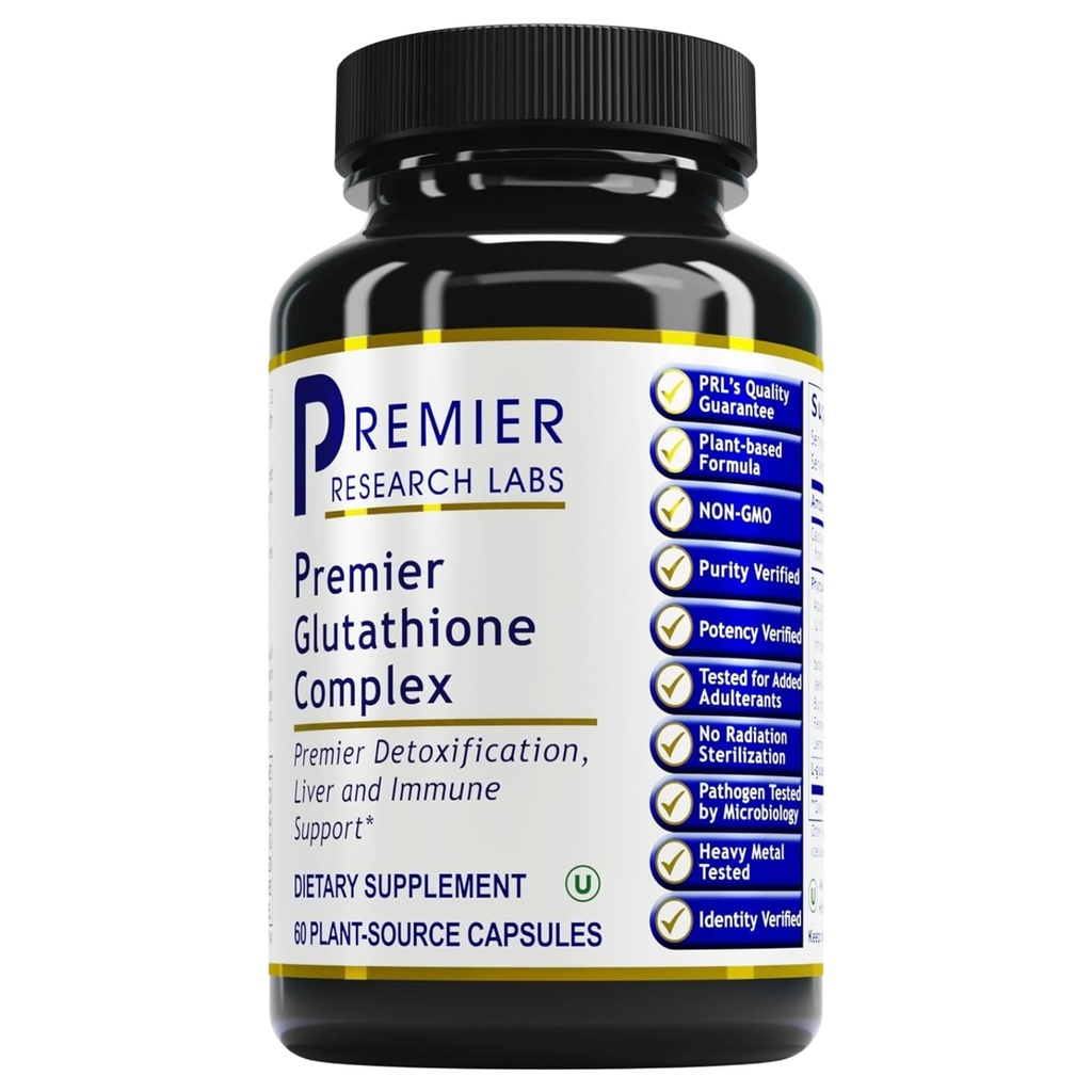 Premier Research Labs Glutathione Complex - Leber- und Immununterstützungsergänzung - Glutathione Pille für natürliche Leberreinigung - 60 vegetarische Kapseln