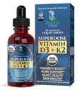 USDA Organische flüssiges Vitamin D3 K2 Tropfen für Erwachsene | Superdose 8000IU reines Vitamin D3 | 60 Serv | Vitamin D K2 Nahrungsergänzungsmittel für Immununterstützung & Knochengesundheit | 98% Absorption | Vegan, Non-GMO | 2 Fl Oz