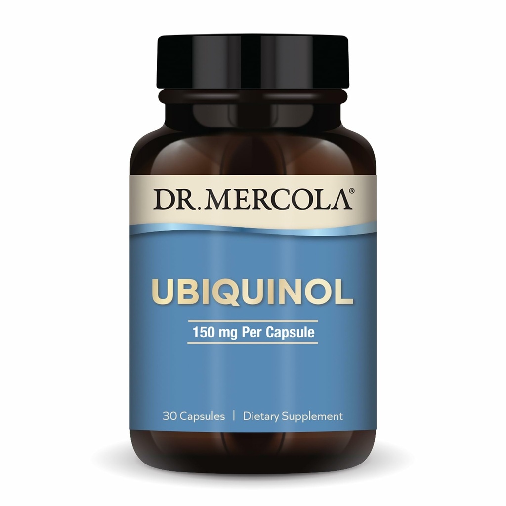 Dr. Mercola Ubiquinol 150 mg, 30 portions (30 capsules), supplément alimentaire, soutient la production d'énergie, non-OGM