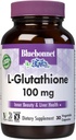 Bluebonnet Nutrition L-Glutathione 100mg, Freiform-Aminosäure, für freien Radikalschutz, Soja-frei, Glutenfrei, Non-GMO, Kosher Certified, Vegan, 30 Gemüsekapseln, 30 Servietten