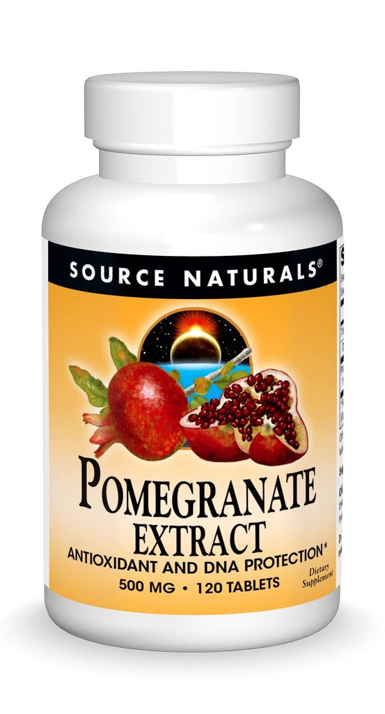 Quelle Naturals Granatapfel Extrakt 500mg Vollständige Frucht Ellagsäure Antioxidans & Hinzugefügt Faser - 120 Tabletten