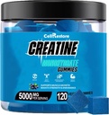 Kreatin Monohydrat-Gummi für Männer & Frauen-5g Kreatin Monohydrat pro Servieren- Helfen Sie Stärke zu erhöhen und Muskel zu bauen,Sugar Free, Vegan, Blueberry Flavor, 120 Count