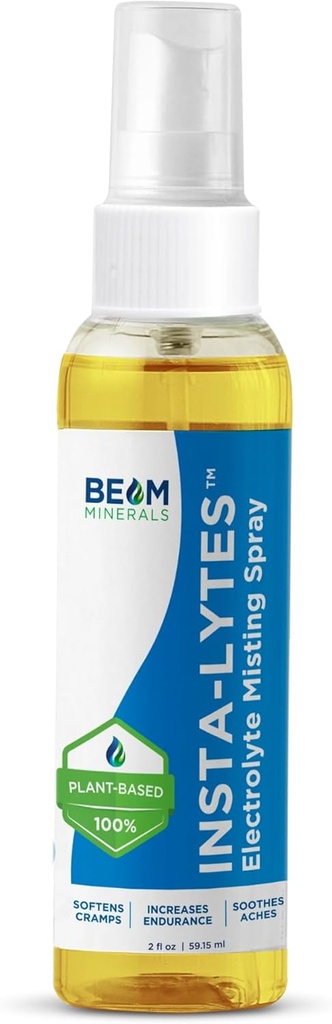 BEAM MINERALS Insta-Lytes | How to Stop Leg Cramps Immediately Electrolyte Misting Spray | Fulvic Acid Trace Minerals | Fast Micronutrients Supplements | 2 fl Oz