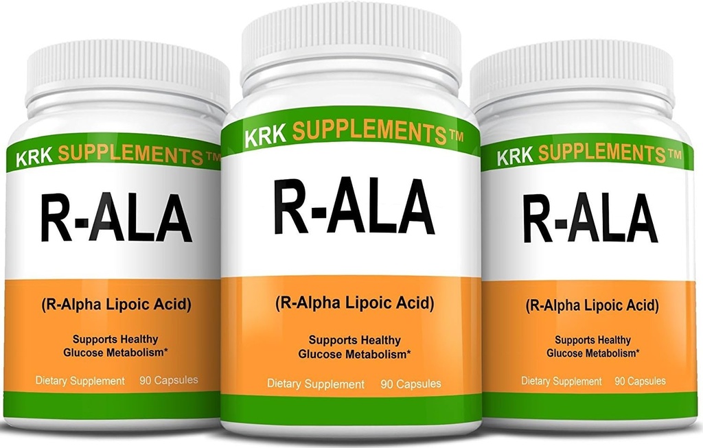 3 bouteilles R-ALA R-Alpha Acide lipoïque 200mg 270 Capsules totales