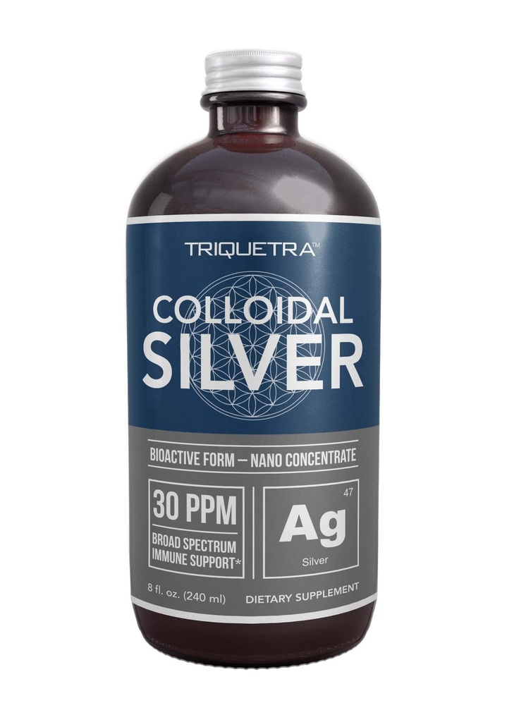 Bioaktives kolloidales Silber - 8 Unzen, Glasflasche, Vegan, Safe Doses mit höchster Effektivität - Nano Ions, 30 PPM - Immununterstützung (48 Servietten)