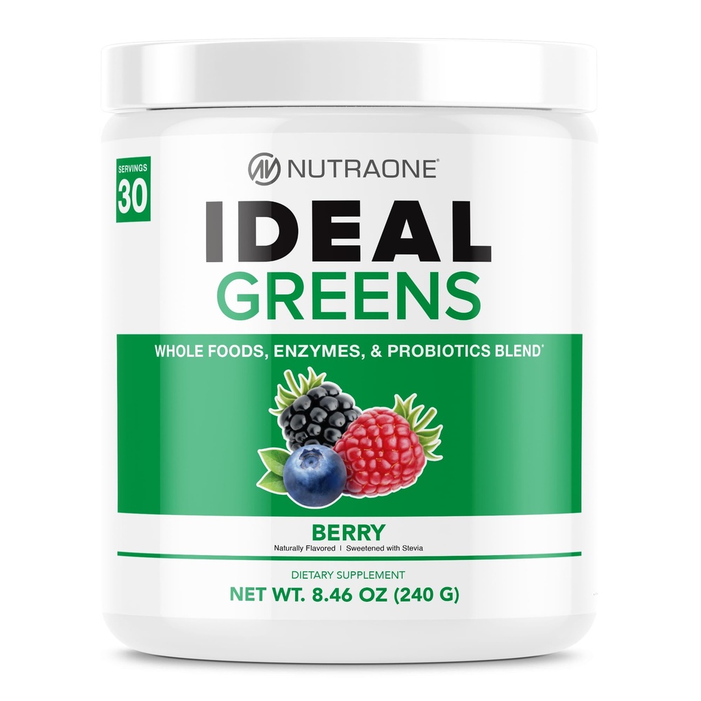 NutraOne Ideal Grüns Antioxidans und Nährstoff-Rich Superfood Grüns Pulverergänzung Berry- 30 Servierungen