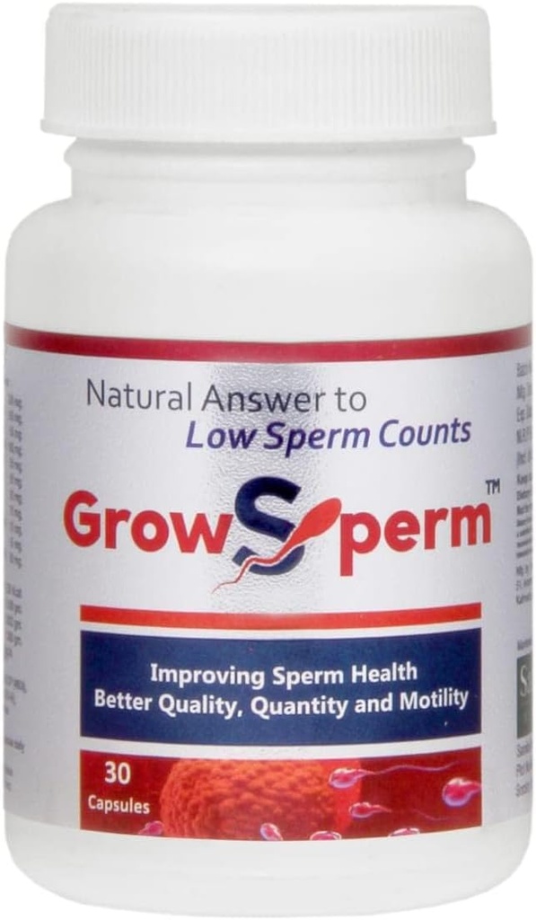 Generic Grow Sperm 30 Veg Capsules Natural Answer to Low Sperm Count -Male Fertility Supplement - Sperm Count and Motility Support