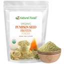 Z Natural Foods Poudre de protéines de graines de citrouille biologique - supplément de fibre nutritive, poudre de protéines de citrouille végétalienne pour les ongles de peau de cheveux Santé musculaire - idéal pour les smoothies Shake recettes de cuisson, 5 lbs