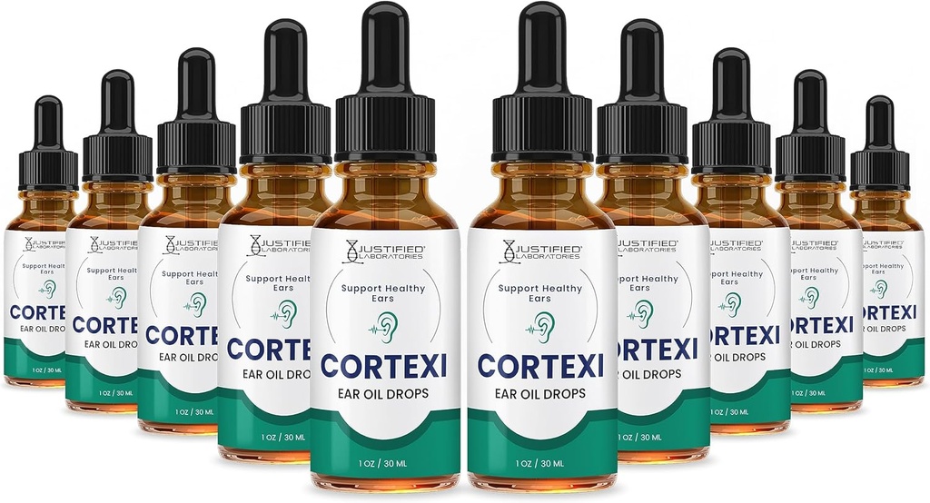 (10 Pack) Cortexi Ohr Tropfen Cortexi Gesundes Eardrum Öl unterstützt gesunde Ohren Premium-Mischung von ätherischen Ölen 10 Flaschen